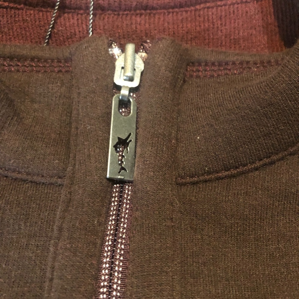 Men’sTommy Bahama Reversible three quarter zip sweater,Medium,Burgundy and Brown - Picture 10 of 12
